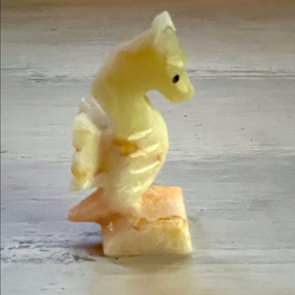 Hand Carved 3” Tall Stone Sea Horse